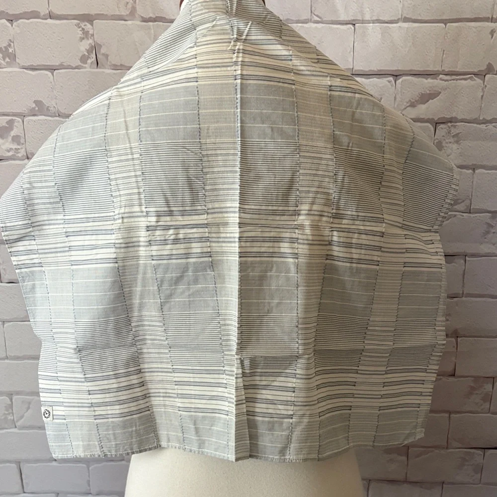 Chic Striped Shawl in Blue and White